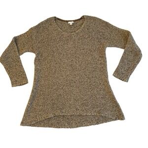 Pure Jill‎ Petite Cotton Blend Long Sweater Neutral Textured Capsule Knit M EUC